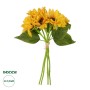 GloboStar® Artificial Garden YELLOW SUNFLOWER BRANCH 21385 Τεχνητό Διακοσμητικό Μπουκέτο Ηλιοτρόπιο Κίτρινο Y36cm