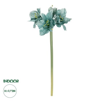 GloboStar® Artificial Garden SKY BLUE KAFFIR LILY BRANCH 21389 Τεχνητό Διακοσμητικό Κλαδί Μπλέ Κρίνο Y72cm