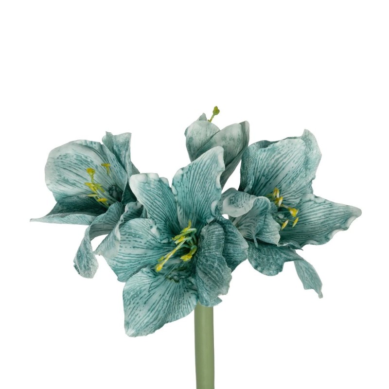 GloboStar® Artificial Garden SKY BLUE KAFFIR LILY BRANCH 21389 Τεχνητό Διακοσμητικό Κλαδί Μπλέ Κρίνο Y72cm