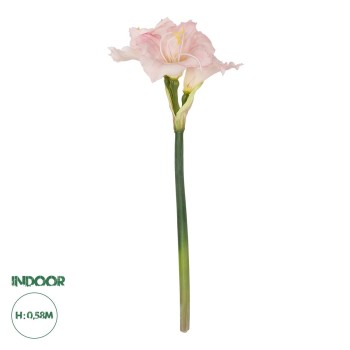 GloboStar® Artificial Garden PINK KAFFIR LILY BRANCH 21390 Τεχνητό Διακοσμητικό Κλαδί Ροζ Κρίνο Y58cm