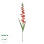 GloboStar® Artificial Garden RED GLADIOLUS FLOWER BRANCH 21396 Τεχνητό Διακοσμητικό Κλαδί Γλαδιόλα Y116cm