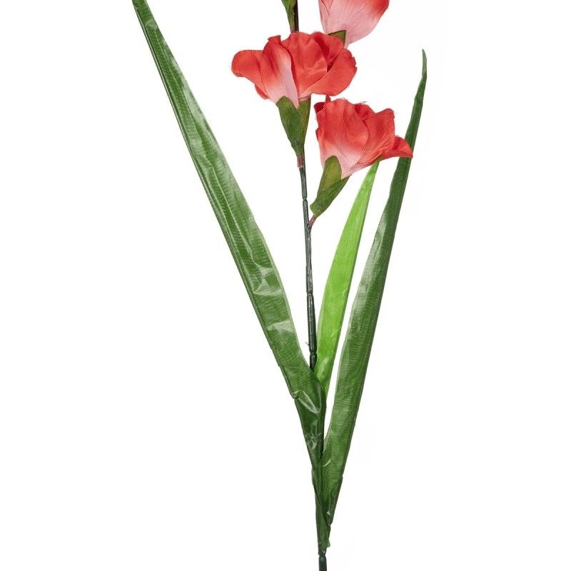 GloboStar® Artificial Garden RED GLADIOLUS FLOWER BRANCH 21396 Τεχνητό Διακοσμητικό Κλαδί Γλαδιόλα Y116cm