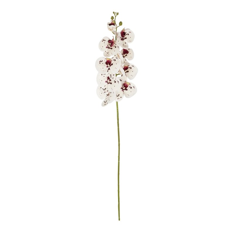 GloboStar® Artificial Garden WHITE ORCHID BRANCH 21406 Τεχνητό Διακοσμητικό Κλαδί Λευκή Ορχιδέα Y95cm