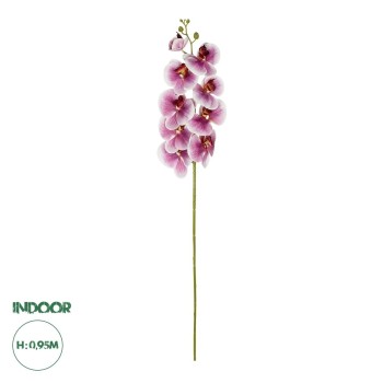 GloboStar® Artificial Garden PINK ORCHID BRANCH 21407 Τεχνητό Διακοσμητικό Κλαδί Ροζ Ορχιδέα Y95cm