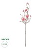GloboStar® Artificial Garden WHITE - PINK MAGNOLIA 21416 Τεχνητό Διακοσμητικό Κλαδί Ροζ Μανόλια Μ30 x Π13 x Υ110cm