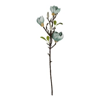 GloboStar® Artificial Garden BLUE MAGNOLIA BRANCH 21418 Τεχνητό Διακοσμητικό Κλαδί Μπλε Μανόλια Y72cm