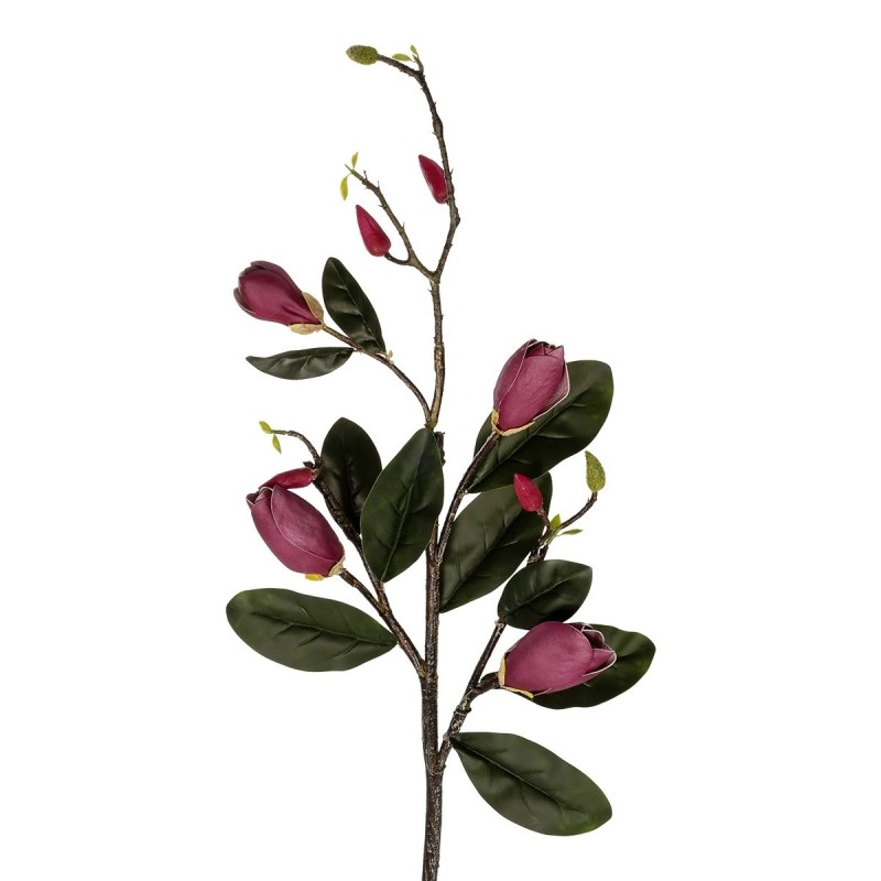 GloboStar® Artificial Garden DARK PING MAGNOLIA BRANCH 21421 Τεχνητό Διακοσμητικό Κλαδί Ροζ Μαγνόλια Y120cm