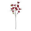 GloboStar® Artificial Garden RED MAGNOLIA BRANCH 21422 Τεχνητό Διακοσμητικό Κλαδί Κόκκινη Μαγνόλια Y86cm
