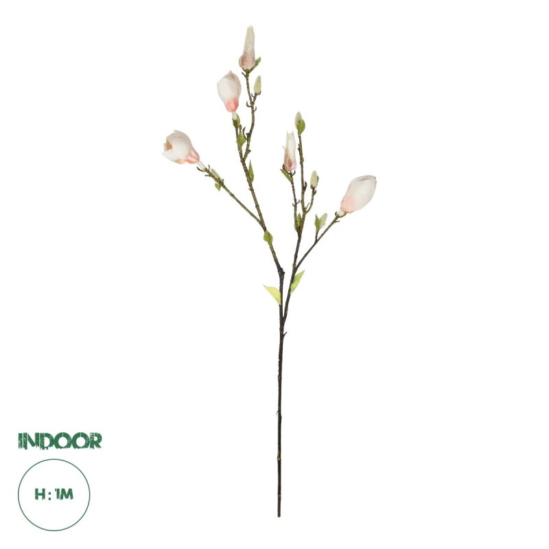GloboStar® Artificial Garden CHAMPAGNE MAGNOLIA BRANCH 21423 Τεχνητό Διακοσμητικό Κλαδί Σαμπανί Μαγνόλια Y100cm