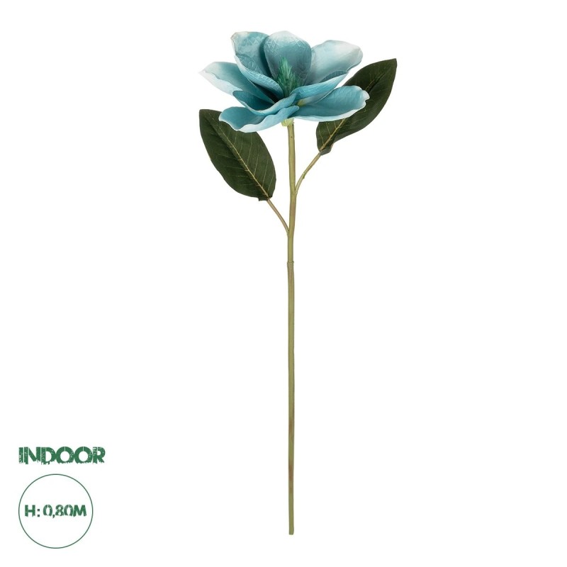 GloboStar® Artificial Garden BLUE MAGNOLIA BRANCH 21425 Τεχνητό Διακοσμητικό Κλαδί Μπλε Μαγνόλια Y80cm