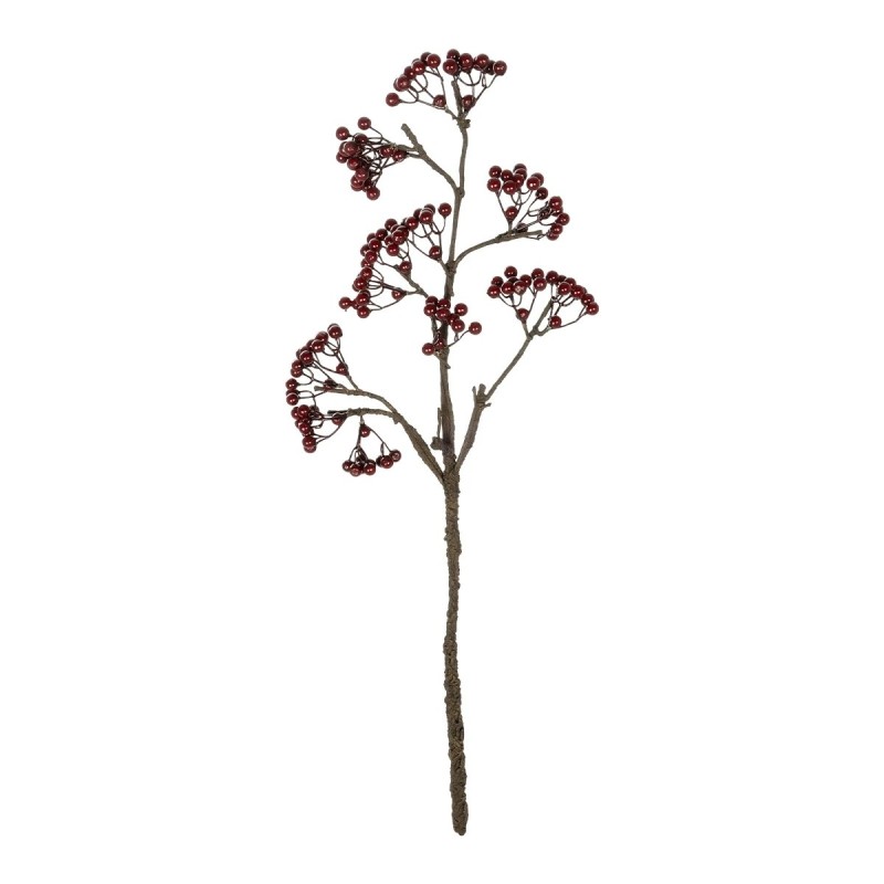 GloboStar® Artificial Garden RED HOLLY BERRIES FRUIT BRANCH 21427 Τεχνητό Διακοσμητικό Κλαδί Κόκκινο Γκί Y86cm