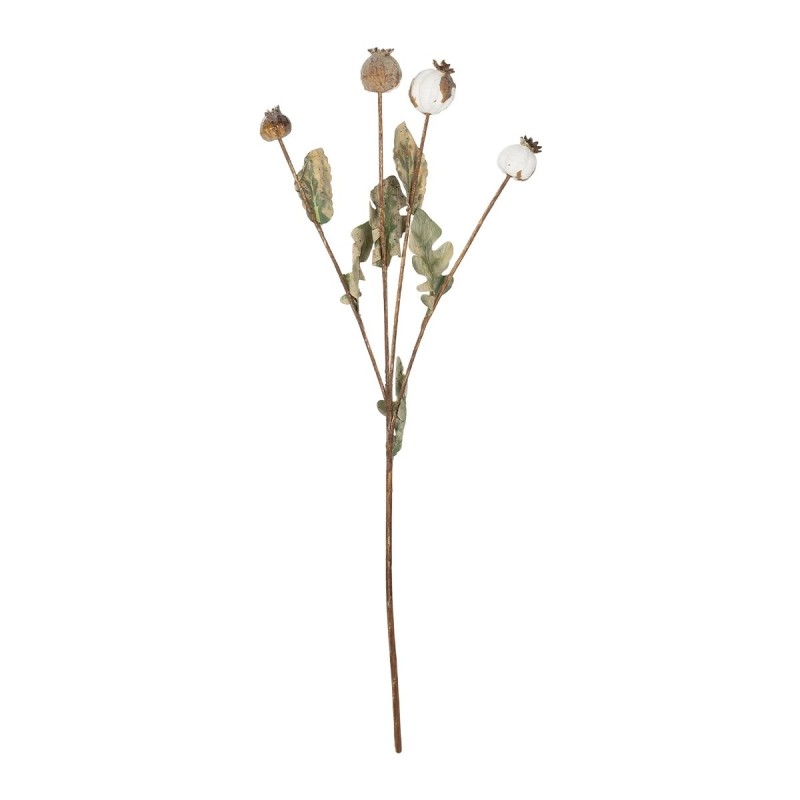 GloboStar® Artificial Garden POPPY FRUIT BRANCH 21433 Τεχνητό Διακοσμητικό Κλαδί Παπαρούνα Y60cm