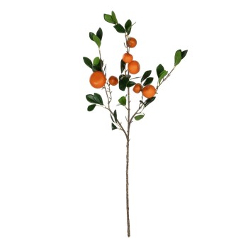 GloboStar® Artificial Garden ORANGE FRUIT BRANCH 21435 Τεχνητό Διακοσμητικό Κλαδί Πορτακαλιά Y83cm