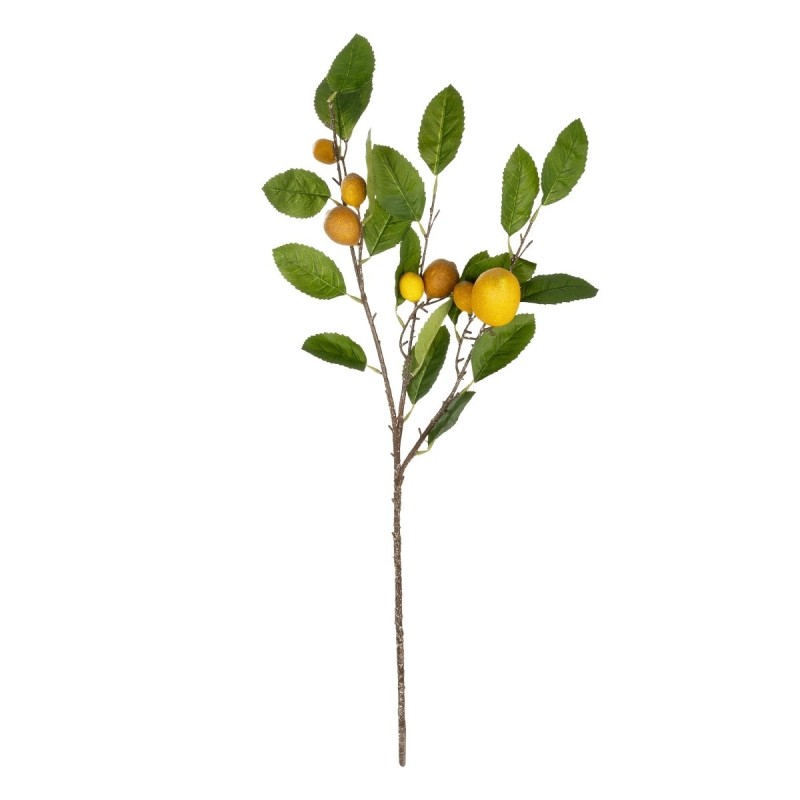 GloboStar® Artificial Garden YELLOW LEMON FRUIT BRANCH 21437 Τεχνητό Διακοσμητικό Κίτρινο Κλαδί Πορτακαλιά Y80cm