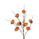 GloboStar® Artificial Garden PERSIMMON FRUIT 21439 Τεχνητό Διακοσμητικό Κλαδί Πορτοκαλί & Καφέ Λωτός Μ35 x Π7 x Υ90cm
