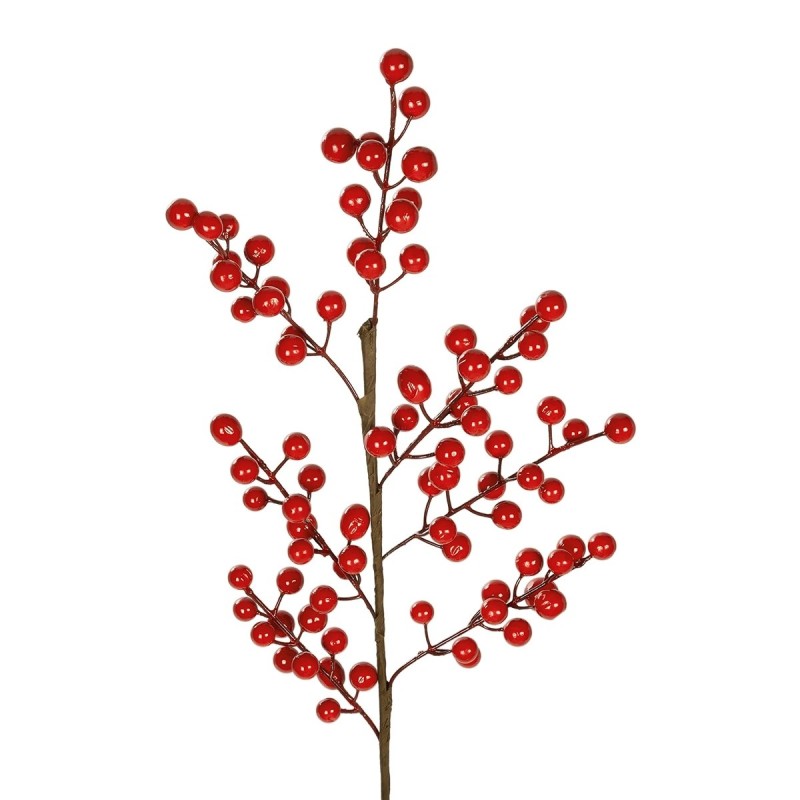 GloboStar® Artificial Garden RED BERRIES FRUIT BRANCH 21441 Τεχνητό Διακοσμητικό Κλαδί Κόκκινο Γκί Y66cm