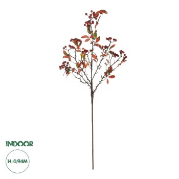 GloboStar® Artificial Garden BROWN BERRIES FRUIT BRANCH 21444 Τεχνητό Διακοσμητικό Κλαδί Κάφε Γκί Y94cm