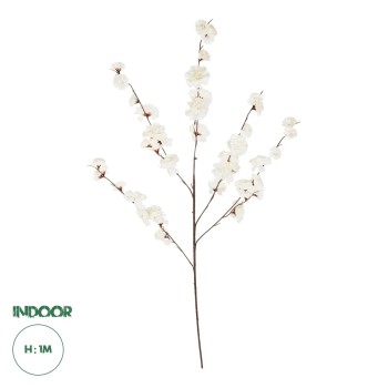 GloboStar® Artificial Garden WHITE GUAXIA FLOWER BRANCH 21456 Τεχνητό Διακοσμητικό Κλαδί Λευκή Γκουάβα Y100cm