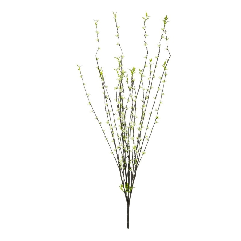 GloboStar® Artificial Garden GREEN WILLOW FLOWER BRANCH 21458 Τεχνητό Διακοσμητικό Κλαδί Λευκή Ιτιά Y86cm