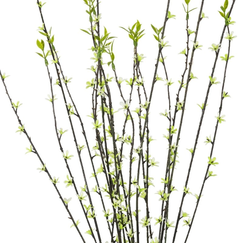 GloboStar® Artificial Garden GREEN WILLOW FLOWER BRANCH 21458 Τεχνητό Διακοσμητικό Κλαδί Λευκή Ιτιά Y86cm