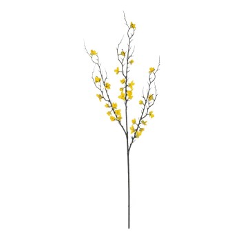 GloboStar® Artificial Garden YELLOW JUNGLE GERANIUM BLOSSOM BRANCH 21460 Τεχνητό Διακοσμητικό Κλαδί Κίτρινο Γεράνι Y95cm