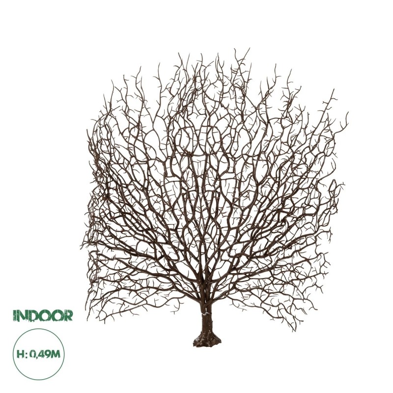 GloboStar® Artificial Garden BROWN CORAL BRANCH 21467 Τεχνητό Διακοσμητικό Κλαδί Καφέ Koράλι Y49cm