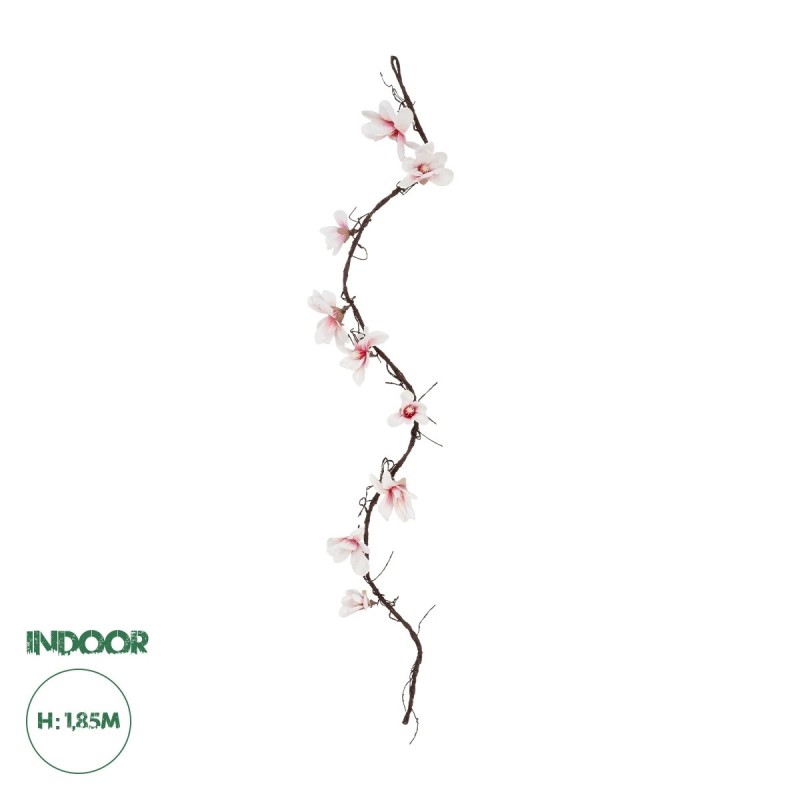 GloboStar® Artificial Garden MANGOLIA FLOWER VINE 21470 Τεχνητό Διακοσμητικό Κλαδί Μανόλιας  Y185cm