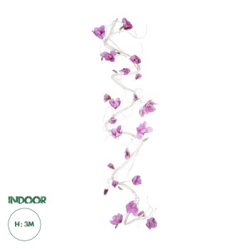 GloboStar® Artificial Garden MAGNOLIA FLOWER VINE 21471 Τεχνητό Διακοσμητικό Φυτό Λευκή & Ροζ Μανόλια Μ20 x Π20 x Υ300cm