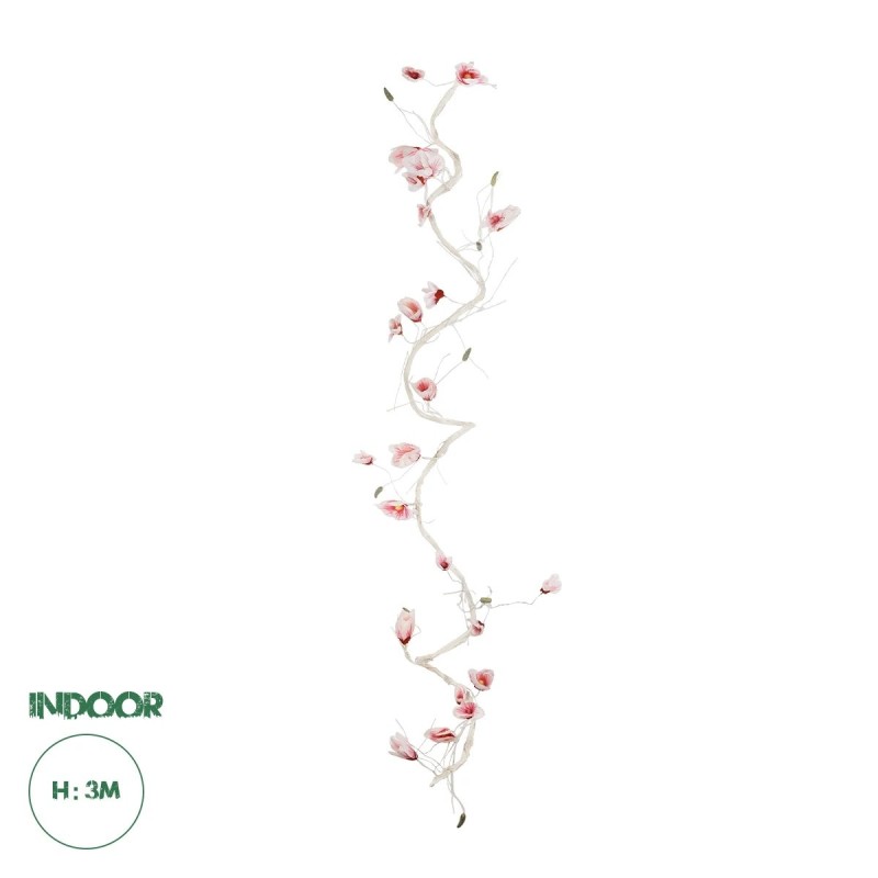 GloboStar® Artificial Garden MANGOLIA FLOWER VINE 21473 Τεχνητό Διακοσμητικό Κλαδί Μανόλιας  Y300cm