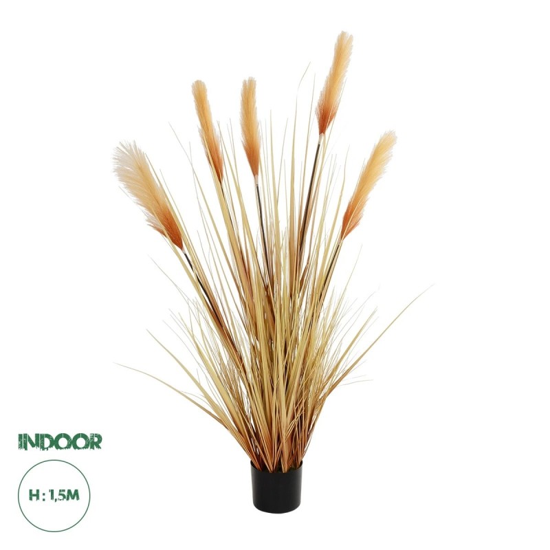 GloboStar® Artificial Garden PAMPAS GRASS 21476 Τεχνητό Διακοσμητικό Φυτό Μπεζ Πάμπας Μ90 x Π40 x Υ150cm