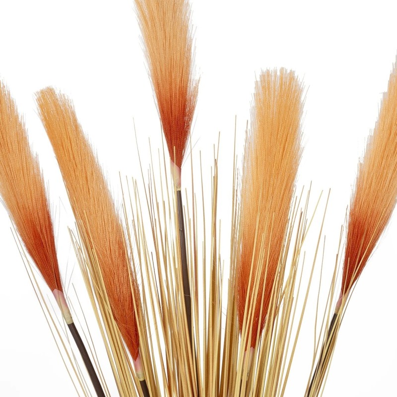 GloboStar® Artificial Garden ORANGE PAMPAS GRASS BRANCH 21486 Τεχνητό Διακοσμητικό Κλαδί Πορτοκαλί Πάμπας Y88cm