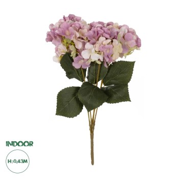 GloboStar® Artificial Garden PURPLE ORTENSIA GRASS BRANCH 21487 Τεχνητό Διακοσμητικό Κλαδί Μωβ Ορτανσίας Y43cm