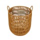 GloboStar® Artificial Garden OSAKA 21494 Διακοσμητικό Πλεκτό Καλάθι - Κασπώ Γλάστρα - Flower Pot Μπεζ Φ30cm x Υ41cm