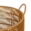 GloboStar® Artificial Garden COCOA 21495 Διακοσμητικό Πλεκτό Καλάθι - Κασπώ Γλάστρα - Flower Pot Μπεζ Φ30cm x Υ40cm