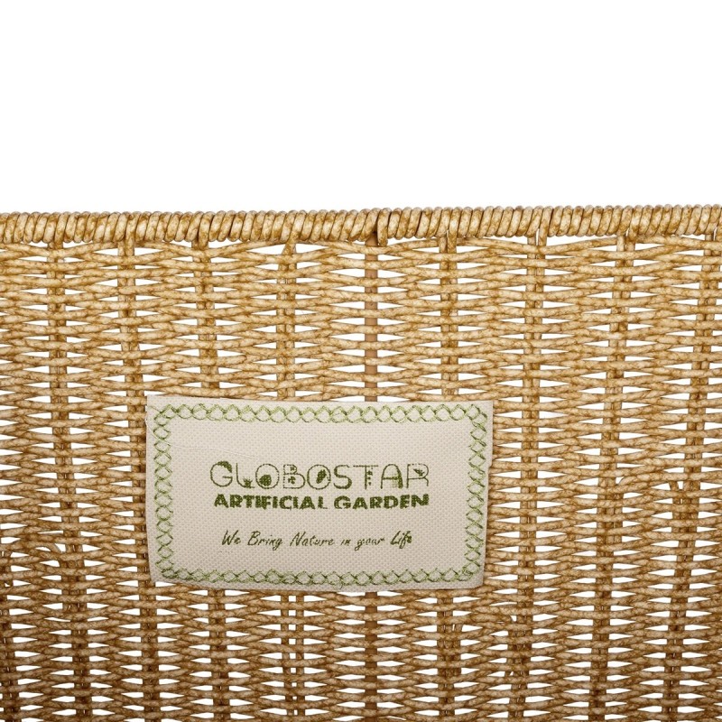 GloboStar® Artificial Garden CAVES 21496 Διακοσμητικό Πλεκτό Καλάθι - Κασπώ Γλάστρα - Flower Pot Μπεζ Μ32 x Π28 x Υ30cm