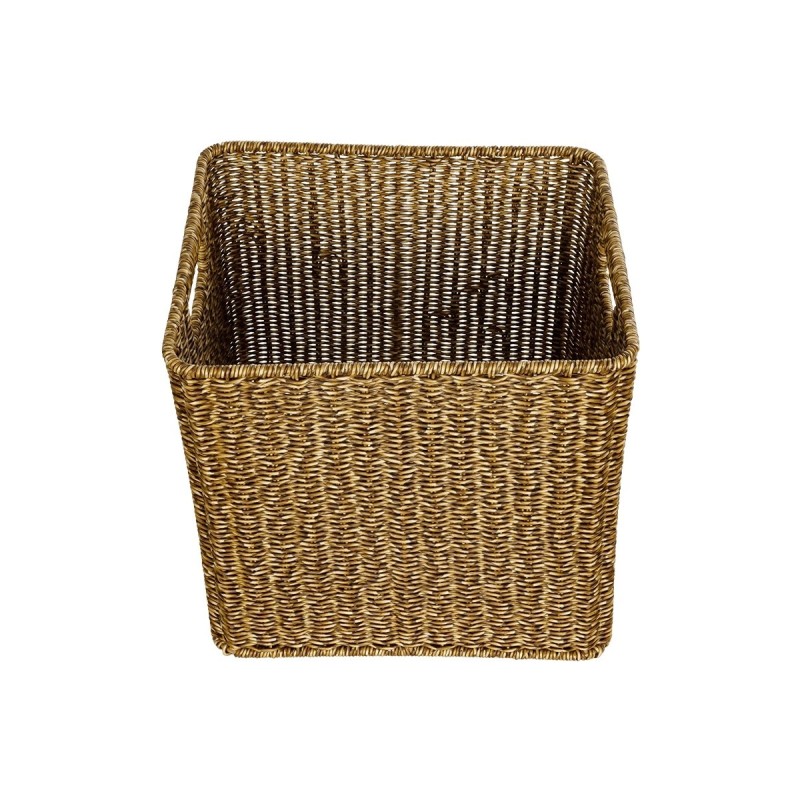 GloboStar® Artificial Garden SIENA 21497 Διακοσμητικό Πλεκτό Καλάθι - Κασπώ Γλάστρα - Flower Pot Μπεζ Μ32 x Π28 x Υ30cm