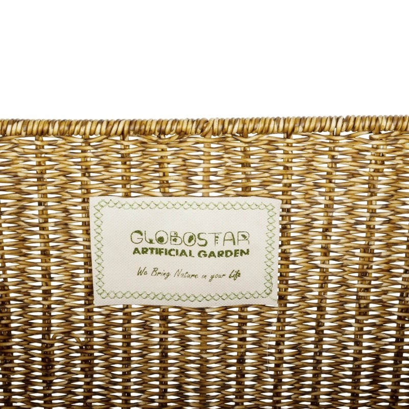 GloboStar® Artificial Garden SIENA 21497 Διακοσμητικό Πλεκτό Καλάθι - Κασπώ Γλάστρα - Flower Pot Μπεζ Μ32 x Π28 x Υ30cm