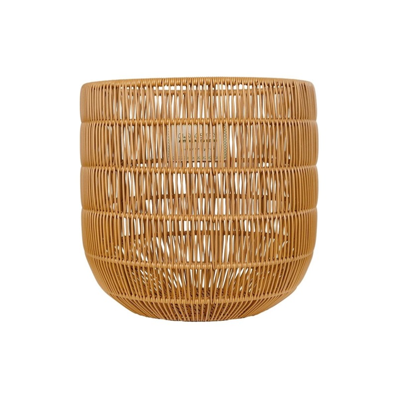 GloboStar® Artificial Garden DAKOTA 21498 Διακοσμητικό Πλεκτό Καλάθι - Κασπώ Γλάστρα - Flower Pot Μπεζ Φ33cm x Υ33cm