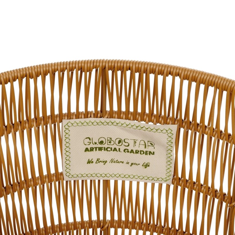 GloboStar® Artificial Garden DAKOTA 21498 Διακοσμητικό Πλεκτό Καλάθι - Κασπώ Γλάστρα - Flower Pot Μπεζ Φ33cm x Υ33cm