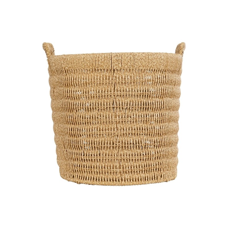 GloboStar® Artificial Garden BARBADOS 21499 Διακοσμητικό Πλεκτό Καλάθι - Κασπώ Γλάστρα - Flower Pot Μπεζ Μ28 x Π28 x Υ26cm