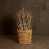 GloboStar® Artificial Garden BARBADOS 21499 Διακοσμητικό Πλεκτό Καλάθι - Κασπώ Γλάστρα - Flower Pot Μπεζ Μ28 x Π28 x Υ26cm