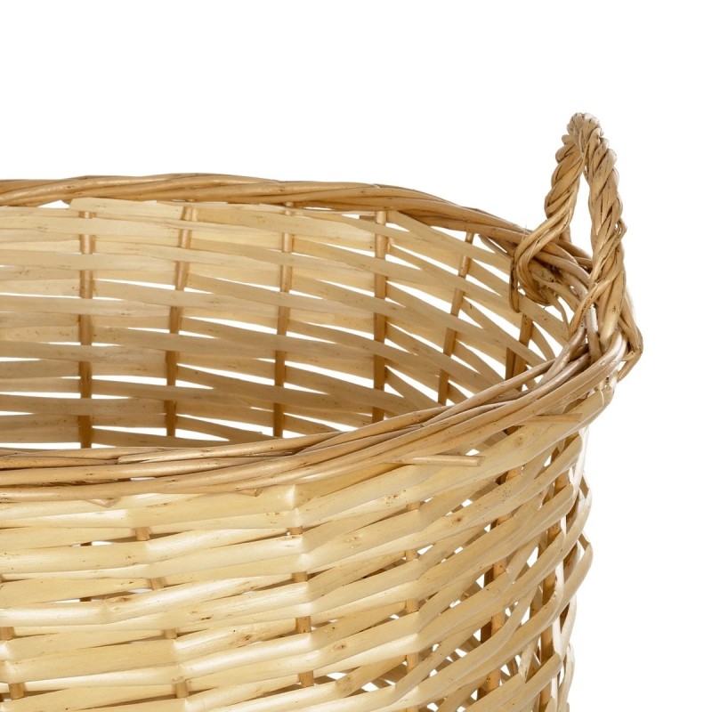 GloboStar® Artificial Garden ARIZONA 21504 Διακοσμητικό Πλεκτό Καλάθι - Κασπώ Γλάστρα - Flower Pot Μπεζ Φ42 x Υ42cm