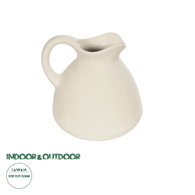 GloboStar® Artificial Garden ARMENOVILLE 21505 Διακοσμητικό Κεραμικό Βάζo Μπέζ Φ18 x Υ16 cm