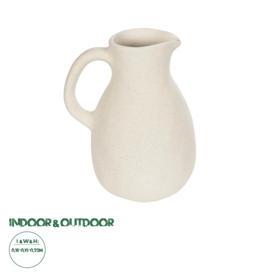 GloboStar® Artificial Garden ARMENOVILLE 215063 Διακοσμητικό Κεραμικό Βάζo Μπέζ Φ18 x Υ33 cm