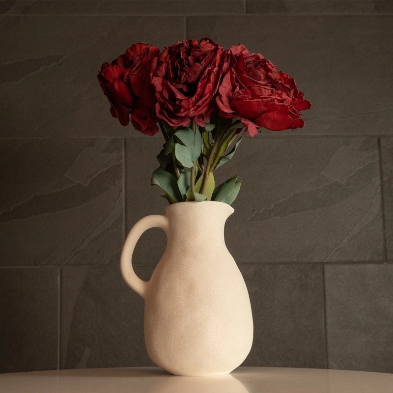 GloboStar® Artificial Garden ARMENOVILLE 215063 Διακοσμητικό Κεραμικό Βάζo Μπέζ Φ18 x Υ33 cm