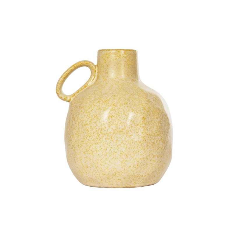 GloboStar® Artificial Garden SCHEELITE 21507 Διακοσμητικό Κεραμικό Βάζo Μπέζ Φ15 x Υ17 cm