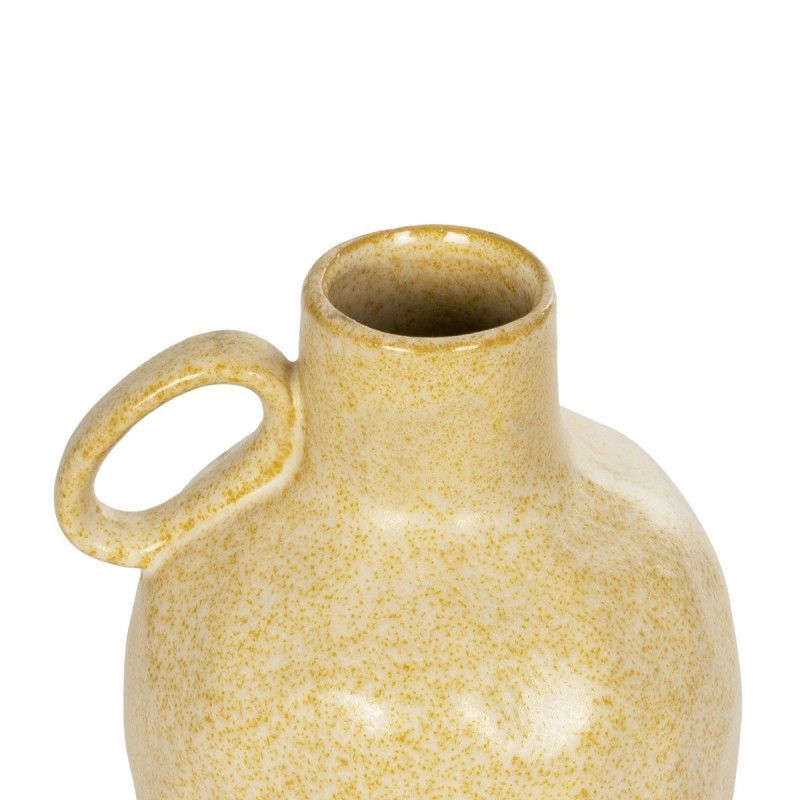 GloboStar® Artificial Garden SCHEELITE 21507 Διακοσμητικό Κεραμικό Βάζo Μπέζ Φ15 x Υ17 cm