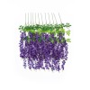 GloboStar® Artificial Garden VIOLET WISTERIA FLOWER BRANCH 21509 Σετ 12 Τεχνητά Διακοσμητικά κλαδιά Βιστέριας Βιολετί Φ45 x Υ120cm