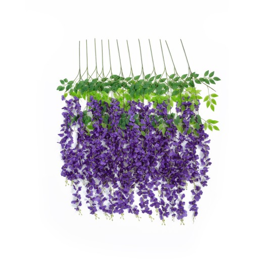 GloboStar® Artificial Garden VIOLET WISTERIA FLOWER BRANCH 21509 Σετ 12 Τεχνητά Διακοσμητικά κλαδιά Βιστέριας Βιολετί Φ45 x Υ120cm GloboStar® Artificial Garden VIOLET WISTERIA FLOWER BRANCH 21509 Σετ 12 Τεχνητά Διακοσμητικά κλαδιά Βιστέριας Βιολετί Φ45 x Υ120cm