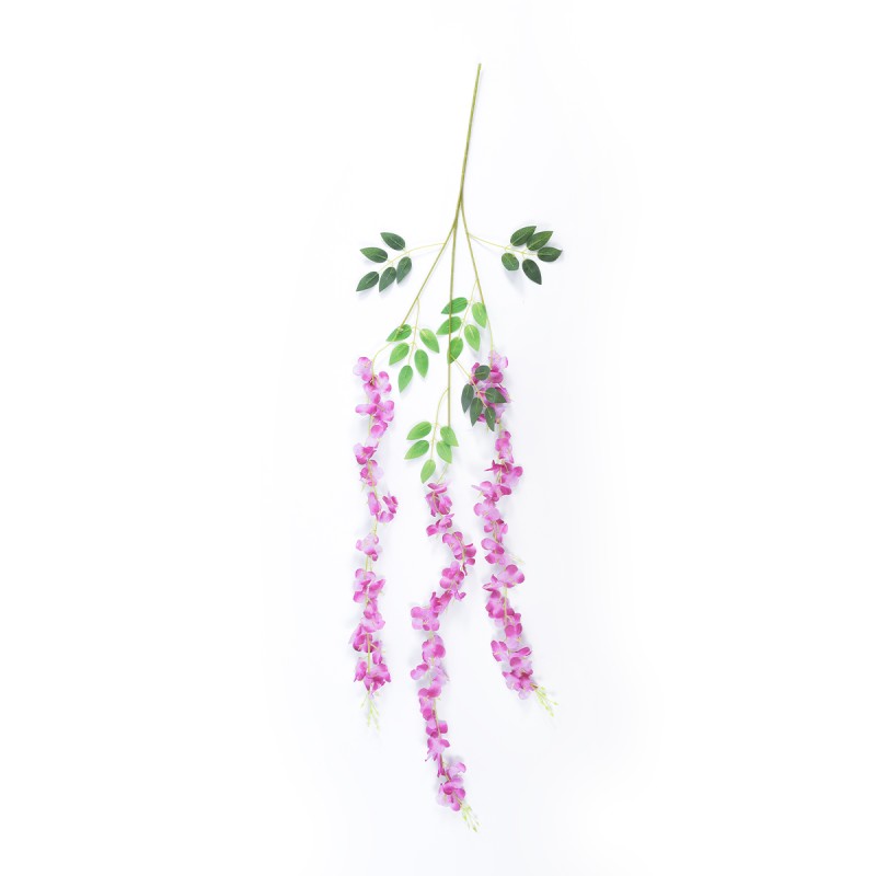 GloboStar® Artificial Garden PURPLE WISTERIA FLOWER BRANCH 21510 Σετ 12 Τεχνητά Διακοσμητικά κλαδιά Βιστέριας Μωβ Φ45 x Υ120cm